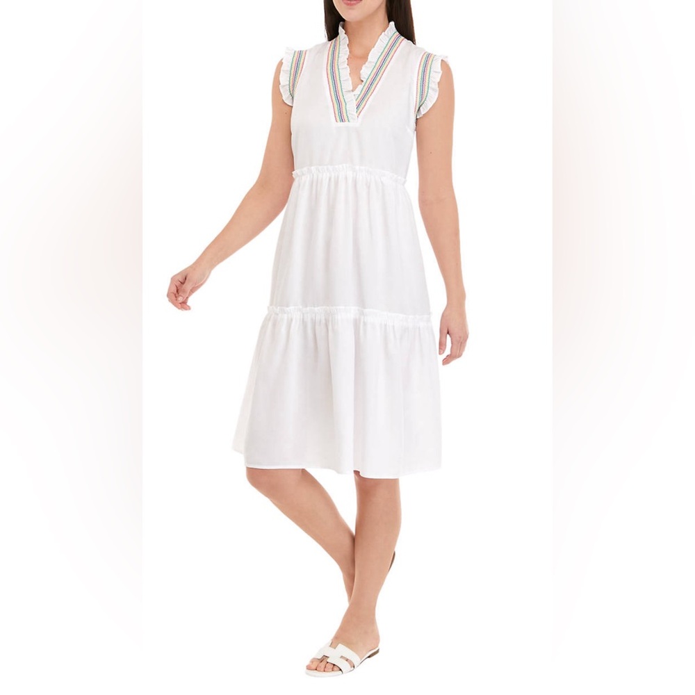 NWT Crown & Ivy Ruffle Neck Midi Dress